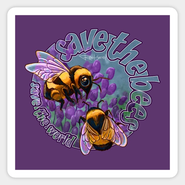 Save the Bees, Save the World Sticker by Dustin Resch